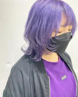 ミディアム カラー ヘアアレンジ ササキカズマ〻透明感 〻色落ち〻赤み消しのヘアスタイル