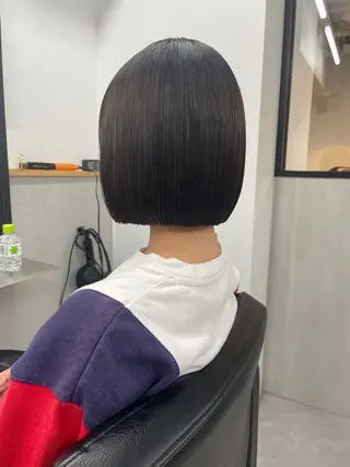 ミディアム ボブ/レイヤーカット 縮毛矯正/コウキ新宿のヘアスタイル