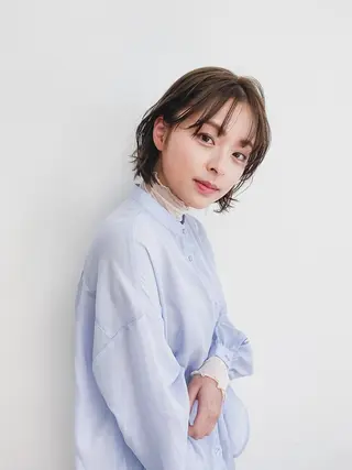 ショート パーマ カラー BASSA 下井草店のヘアスタイル