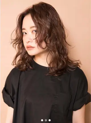 ミディアム カラー パーマ 浅沼 ゆいのヘアスタイル