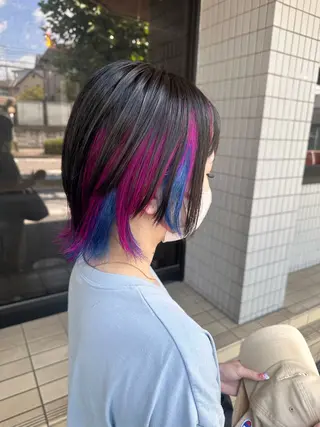 ミディアム カラー タカツド ユウキのヘアスタイル