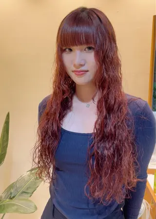 ロング パーマ 山口 陸のヘアスタイル