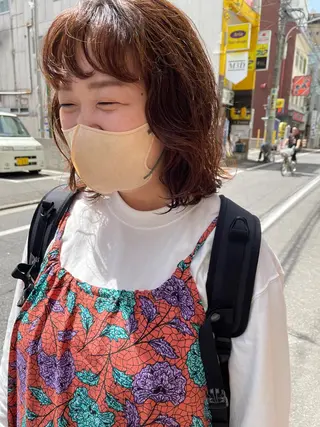 ミディアム ayane⭐️ボブ・ ショート・パーマのヘアスタイル