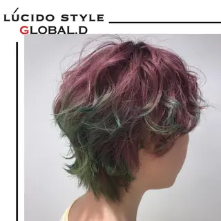 ショート カラー 🥛洒落髪小顔cut なら龍崎🥛のヘアスタイル
