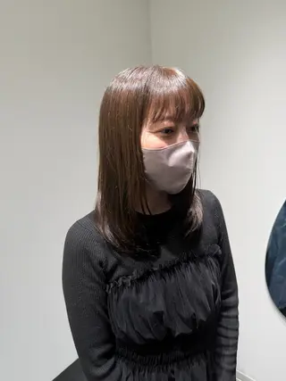 セミロング カラー 池田 勇児のヘアスタイル