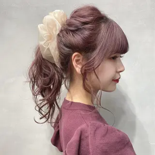 セミロング カラー ヘアアレンジ FAAM Tsuneのヘアスタイル