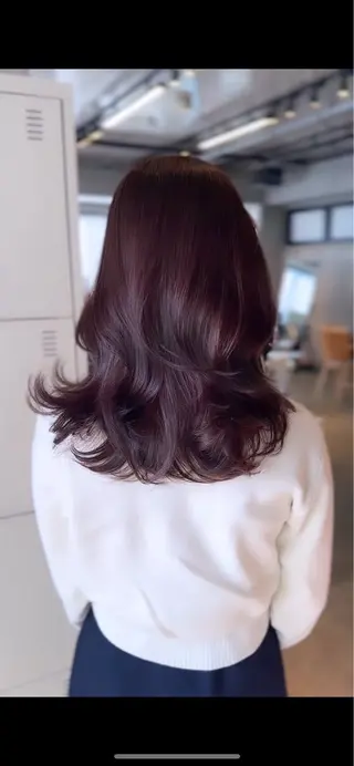 ミディアム カラー パーマ デジタルパーマ大阪 ハヤシのヘアスタイル