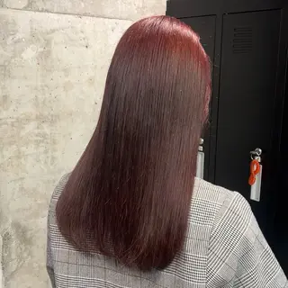 ロング カラー 艶暖色カラー🍒 縮毛矯正ほののヘアスタイル