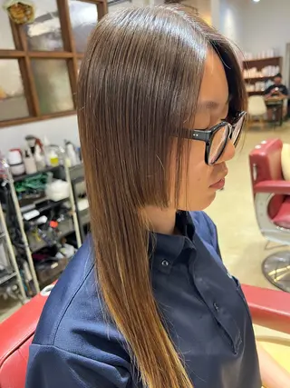 セミロング 福島 滉希のヘアスタイル