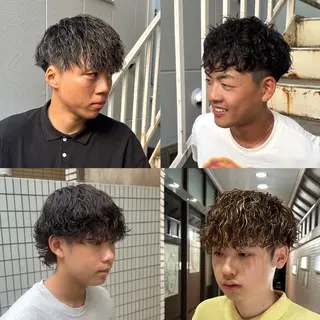 セミロング パーマ メンズ パーマ職人 渡邊　優雅のヘアスタイル