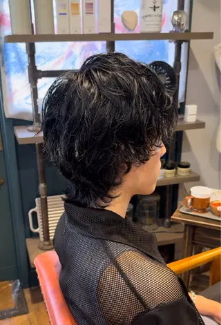 ミディアム パーマ メンズ 金子 富士のヘアスタイル