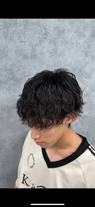 パーマ メンズ ✅シャドウ/フェザー パーマメンズりつきのヘアスタイル