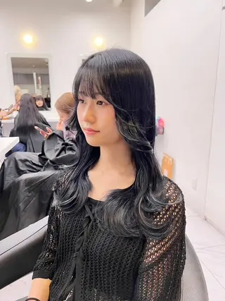 ロング カラー パーマ ヘアアレンジ メンズ キッズ 上品＆韓国風 🥀海心🥀のヘアスタイル