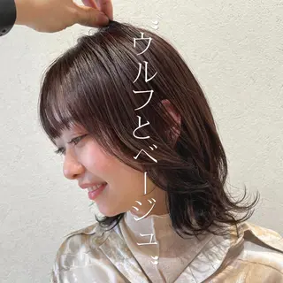 ミディアム カラー 似合わせ レイヤー須川のヘアスタイル