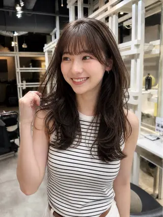 ロング 恵比寿韓国レイヤー× 艶透明感カラー大場のヘアスタイル