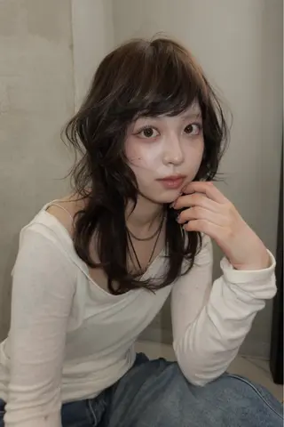 セミロング カラー ヘアアレンジ ニュアンスカラー🧶 nanacoのヘアスタイル