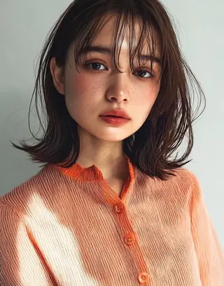 ミディアム カラー デザインカラー✨ 透明感カラー菊地真保のヘアスタイル