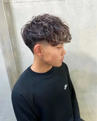 ショート カラー パーマ メンズ pizzicato あき坊のヘアスタイル