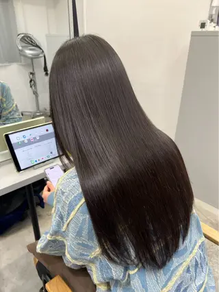 ロング パーマ 🍒モテ暖色カラー × うる艶✧ ゆなのヘアスタイル