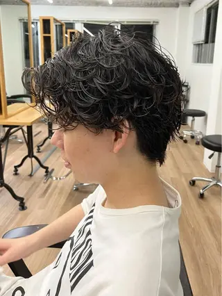 ショート カラー パーマ ヘアアレンジ メンズ 💎髪質改善特化💎 RUITOのヘアスタイル