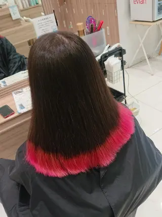 ミディアム カラー ウルフカット/デザイ ンカラー/あらげのヘアスタイル