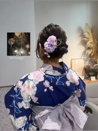 セミロング ヘアアレンジ 髪質改善&艶カラー/ ほんだあみ (♡)のヘアスタイル