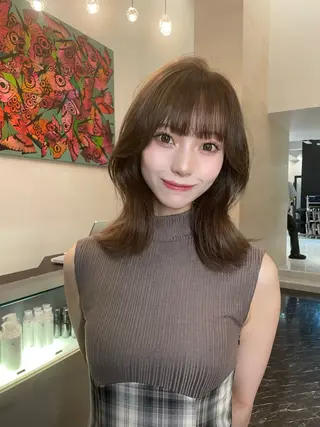 ミディアム 韓国✖️網紅🖤 パーマYURIYAのヘアスタイル
