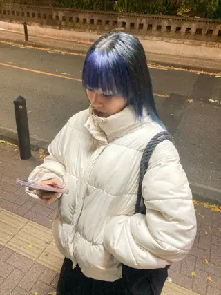 セミロング カラー ブリーチカラー🤍 ききのヘアスタイル
