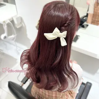 セミロング カラー ヘアアレンジ 盛れる顔周り🤍渋谷 Risa🎀のヘアスタイル