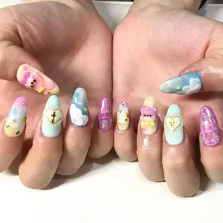 ネイル 渋谷／チップ長さ出し 👑アプレgel-xのネイルデザイン