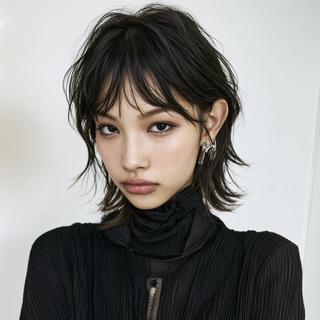 ミディアム カラー ブリーチ/デザイン ubu🥷🏻のヘアスタイル