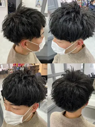 ショート カラー パーマ ヘアアレンジ メンズ 🔥メンズパーマ 特化 渡辺一翔のヘアスタイル