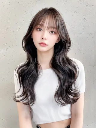 ロング カラー 脱!黒髪 ダブルカラー【上野】のヘアスタイル