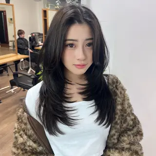 セミロング カラー 渋谷レイヤーカット❌ 縮毛矯正専門/武田涼のヘアスタイル
