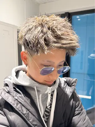 ショート カラー パーマ メンズ メンズパーマ メンズ特化ryoのヘアスタイル