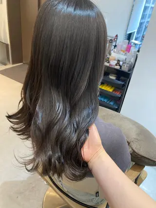セミロング ✨色持ちの良い艶 カラー✨蟹江真世のヘアスタイル