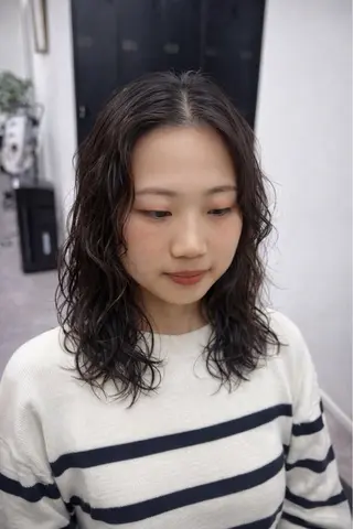 ミディアム パーマ 大阪🎀似合わせ /艶感カラー/長谷のヘアスタイル