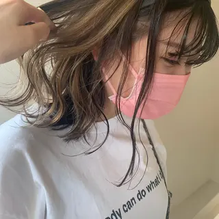 ミディアム カラー 本間 結衣のヘアスタイル