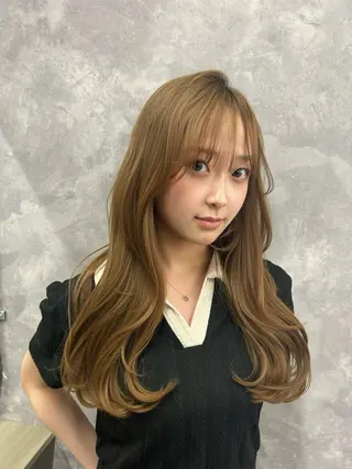 セミロング カラー 柔らかカラー/ 縮毛矯正YUTO🧋のヘアスタイル