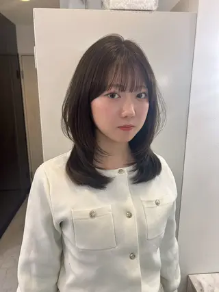 ミディアム カラー ✨レイヤー/髪質改善 /縮毛矯正✨ナカムラのヘアスタイル