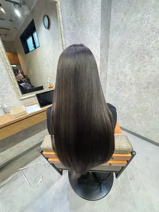 ロング ボブ.艶髪 髪質改善.縮毛矯正のヘアスタイル