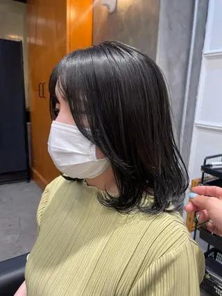 ミディアム カラー パーマ ヘアアレンジ くびれレイヤー/艶 カラー　MADOKAのヘアスタイル