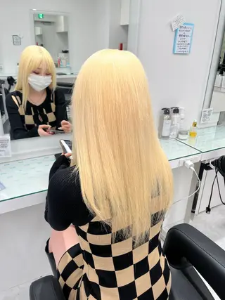 ロング カラー ヘアアレンジ ウルフカット×ハイ トーン職人🤍ゆうひのヘアスタイル
