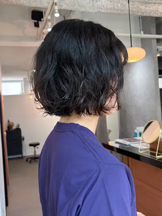 ショート カラー パーマ ほの /縮毛矯正 /メンズ/カラーのヘアスタイル