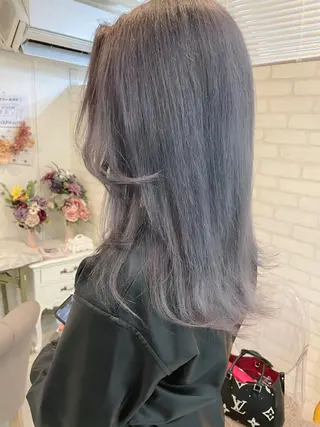 ミディアム マリカ🦋韓国 ハイトーン/エクステのヘアスタイル