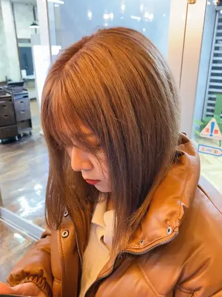 セミロング カラー 梶浦 颯のヘアスタイル