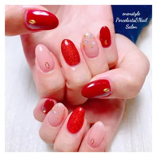 ミディアム ネイル 🐾enen style 🐾のネイルデザイン