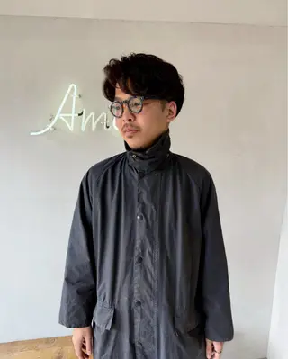 ミディアム カラー パーマ メンズ 【毛流れヘア】 人気No.1/ユウキのヘアスタイル