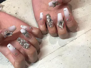 ネイル 韓国/ワンホン/長さ 出しつけ放題🎀のネイルデザイン