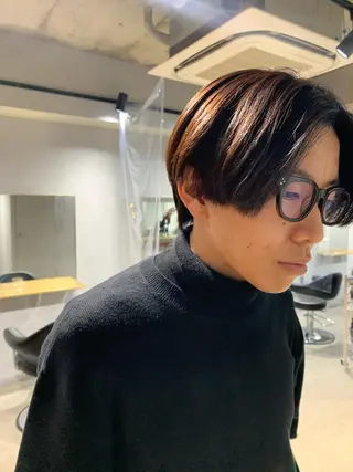 ショート パーマ メンズ ボブパーマコテ巻き風 パーマNo1深江秀平のヘアスタイル